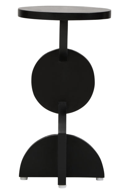 KNUTAR BLACK FINISH MANGO WOOD ABSTRACT SIDE TABLE