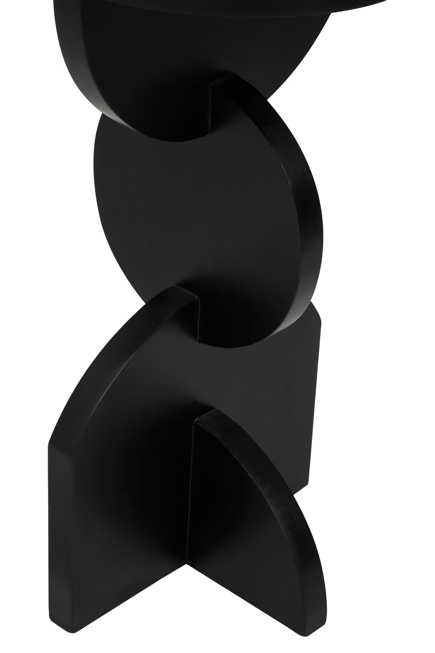 KNUTAR BLACK FINISH MANGO WOOD ABSTRACT SIDE TABLE