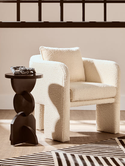 KNUTAR BLACK FINISH MANGO WOOD ABSTRACT SIDE TABLE