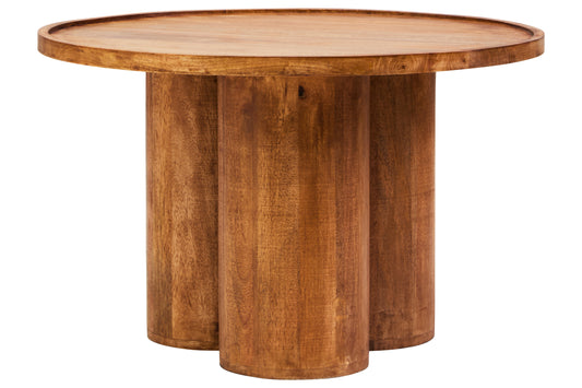 VERA NATURAL MANGO WOOD COLUMN DETAIL COFFEE TABLE
