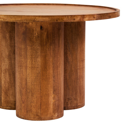 VERA NATURAL MANGO WOOD COLUMN DETAIL COFFEE TABLE