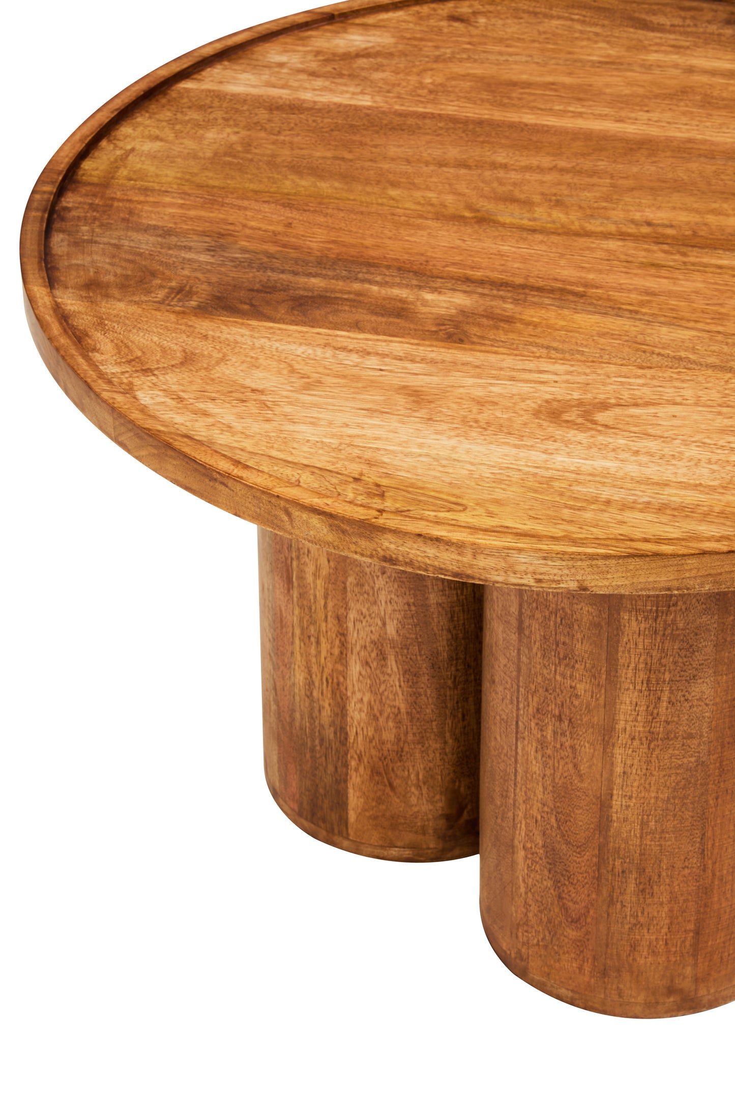 VERA NATURAL MANGO WOOD COLUMN DETAIL COFFEE TABLE