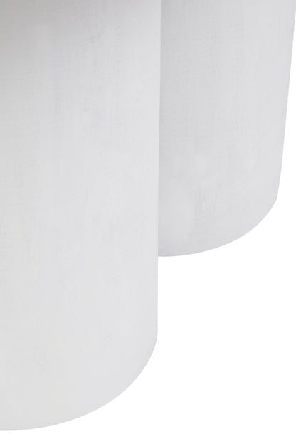VERA WHITEWASH MANGO WOOD COLUMN DETAIL COFFEE TABLE