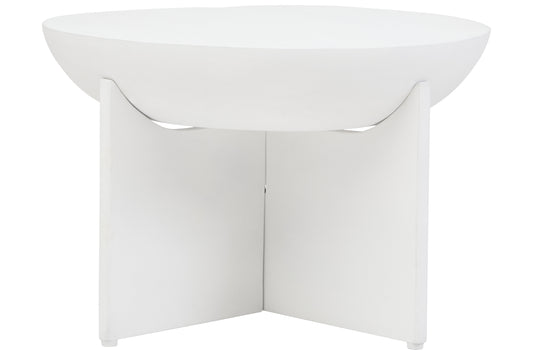 VERA WHITEWASH MANGO WOOD ROUND COFFEE TABLE