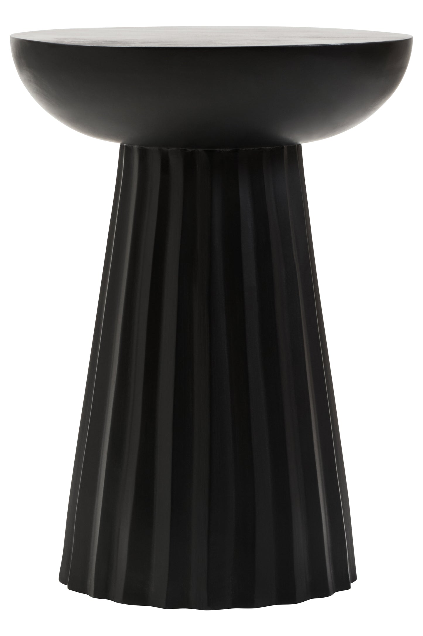 KNUTAR BLACK FINISH MANGO WOOD CARVED RIDGE SIDE TABLE