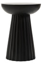 KNUTAR BLACK FINISH MANGO WOOD CARVED RIDGE SIDE TABLE