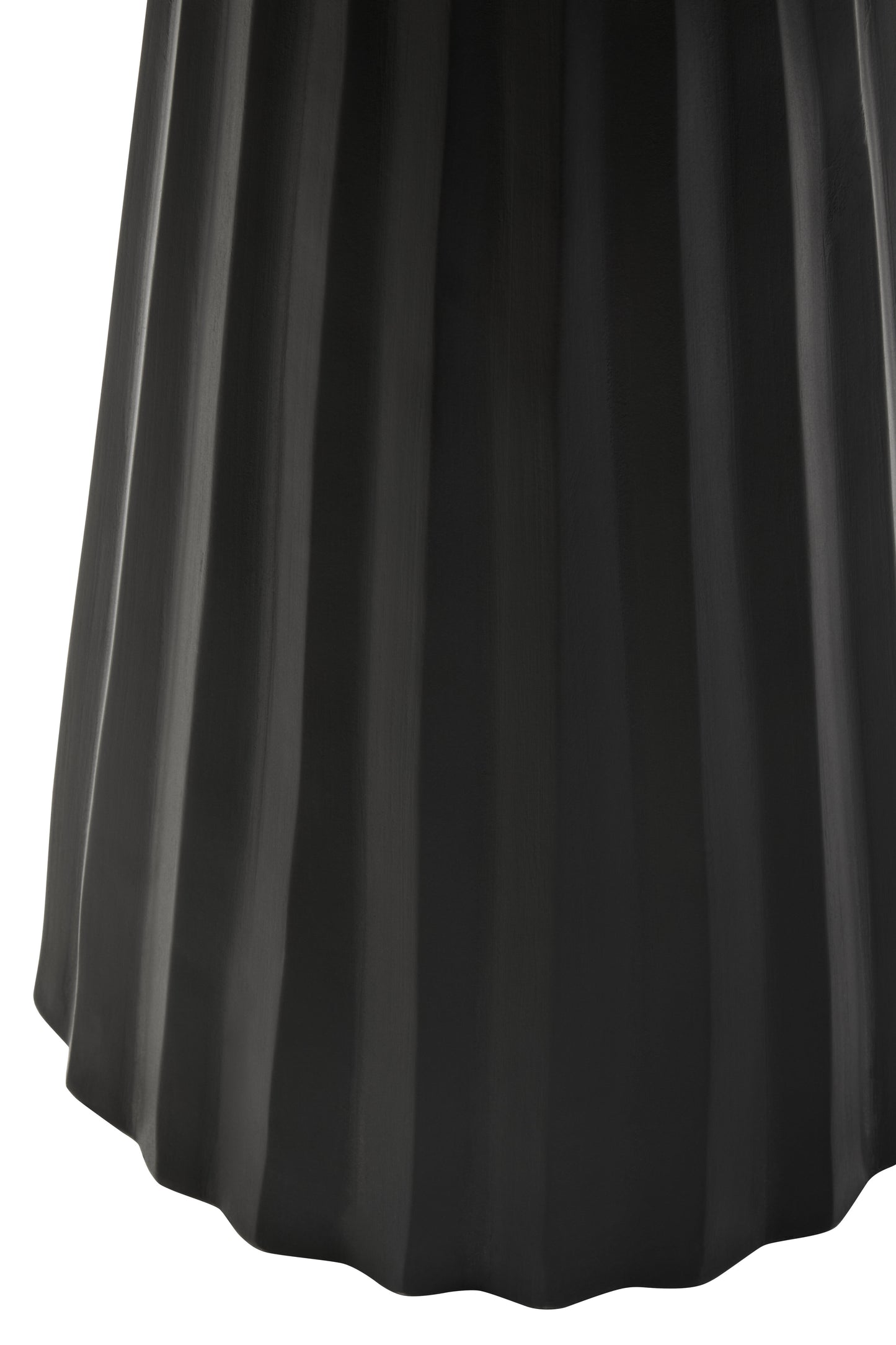 KNUTAR BLACK FINISH MANGO WOOD CARVED RIDGE SIDE TABLE