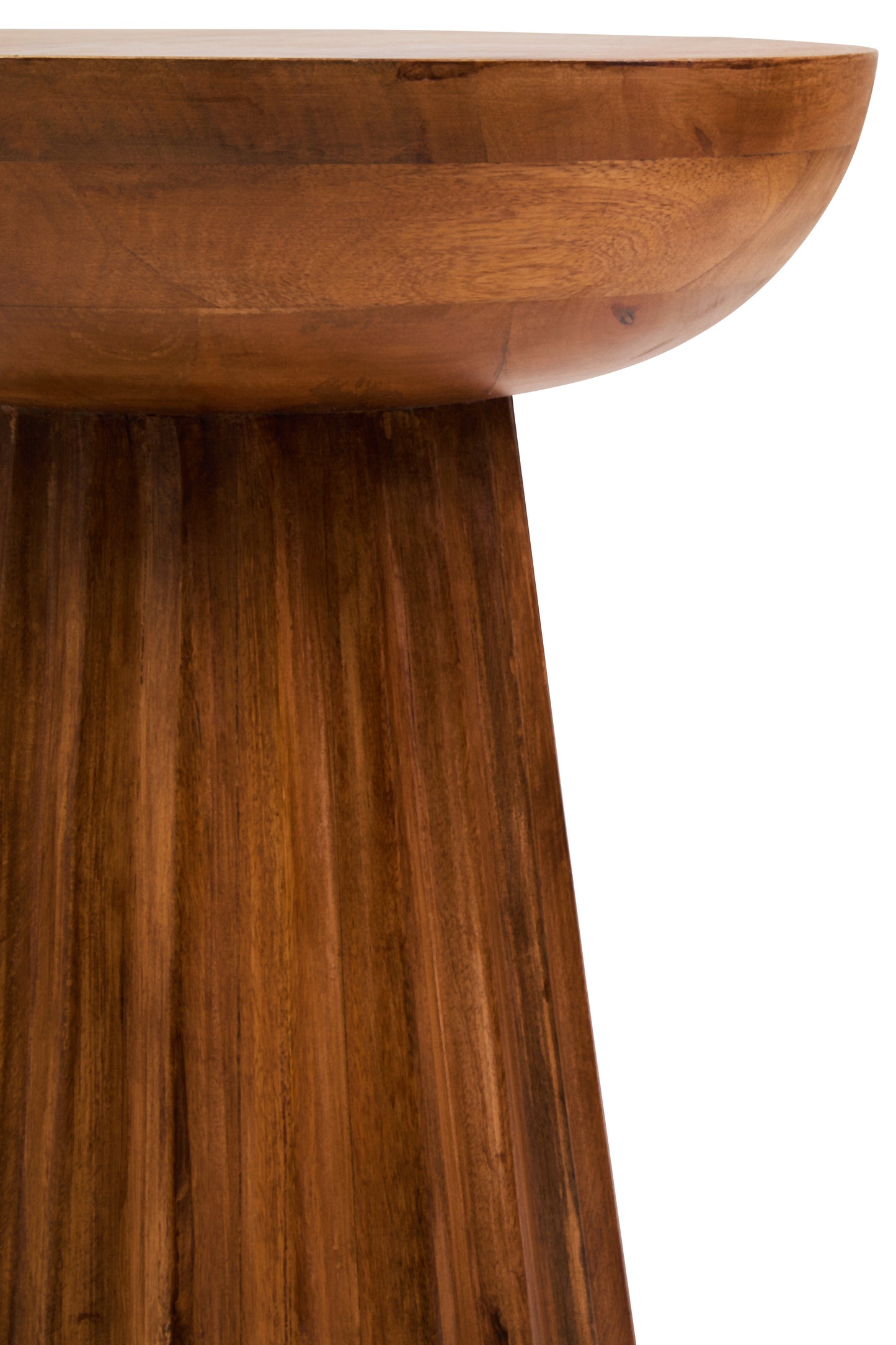 KNUTAR NATURAL MANGO WOOD CARVED RIDGE SIDE TABLE