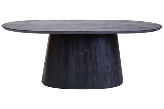 GERD BLACK MANGO WOOD OVAL DINING TABLE