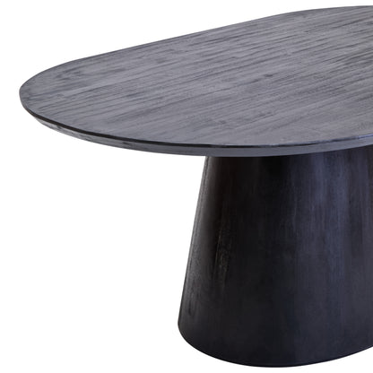 GERD BLACK MANGO WOOD OVAL DINING TABLE