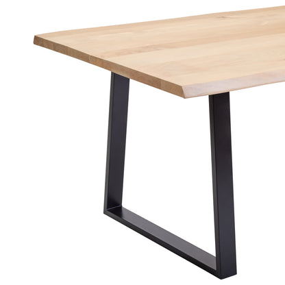 GERD MANGO WOOD LIVE EDGE BLACK METAL LEGS DINING TABLE