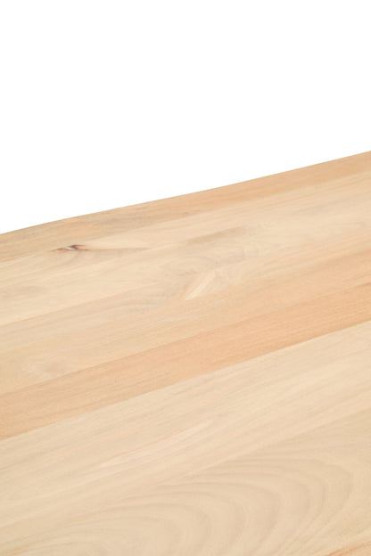 GERD MANGO WOOD LIVE EDGE BLACK METAL LEGS DINING TABLE