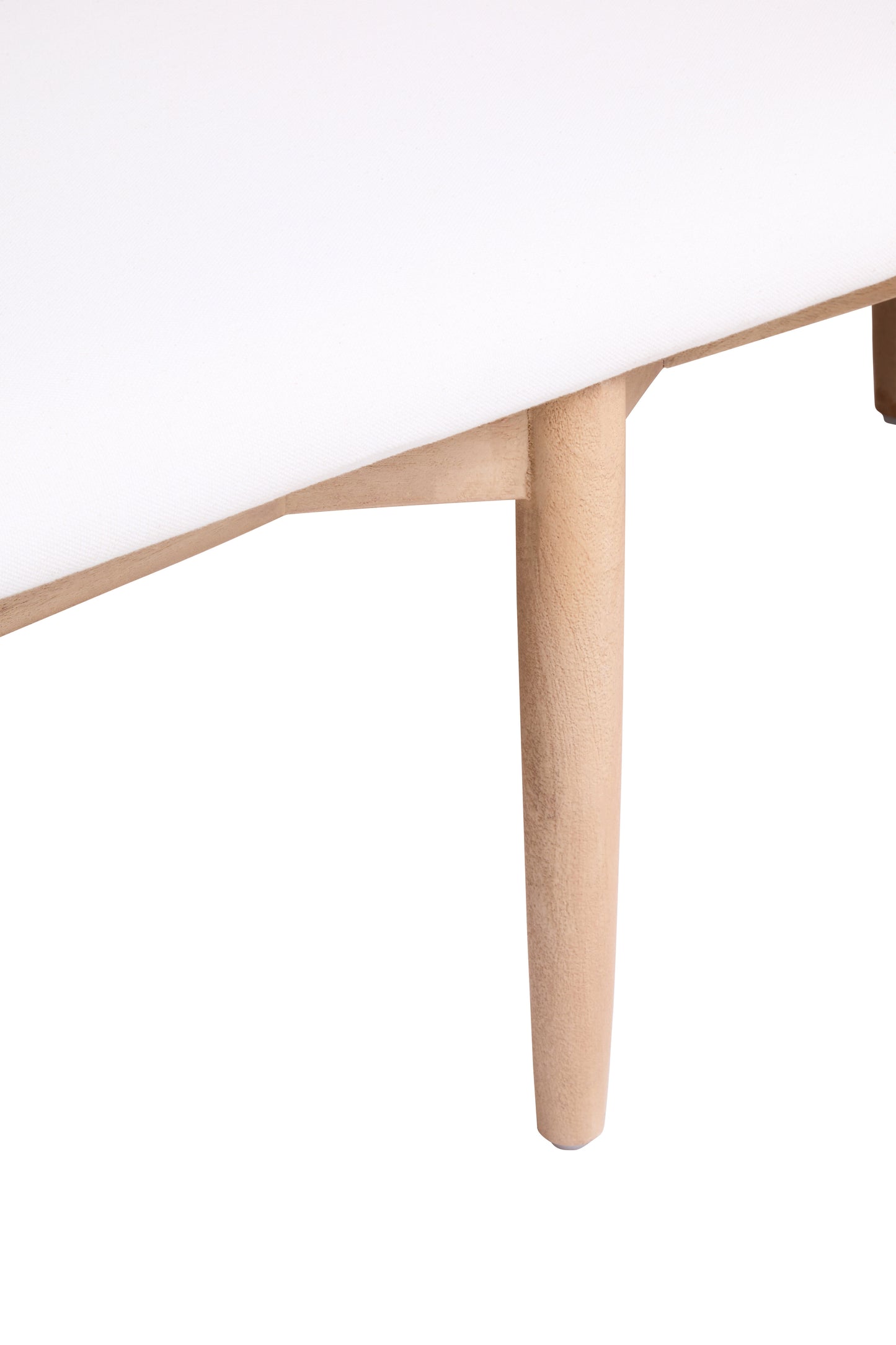 TORA CREAM TEXTURED DINING BENCH WITH WOOD FRAME