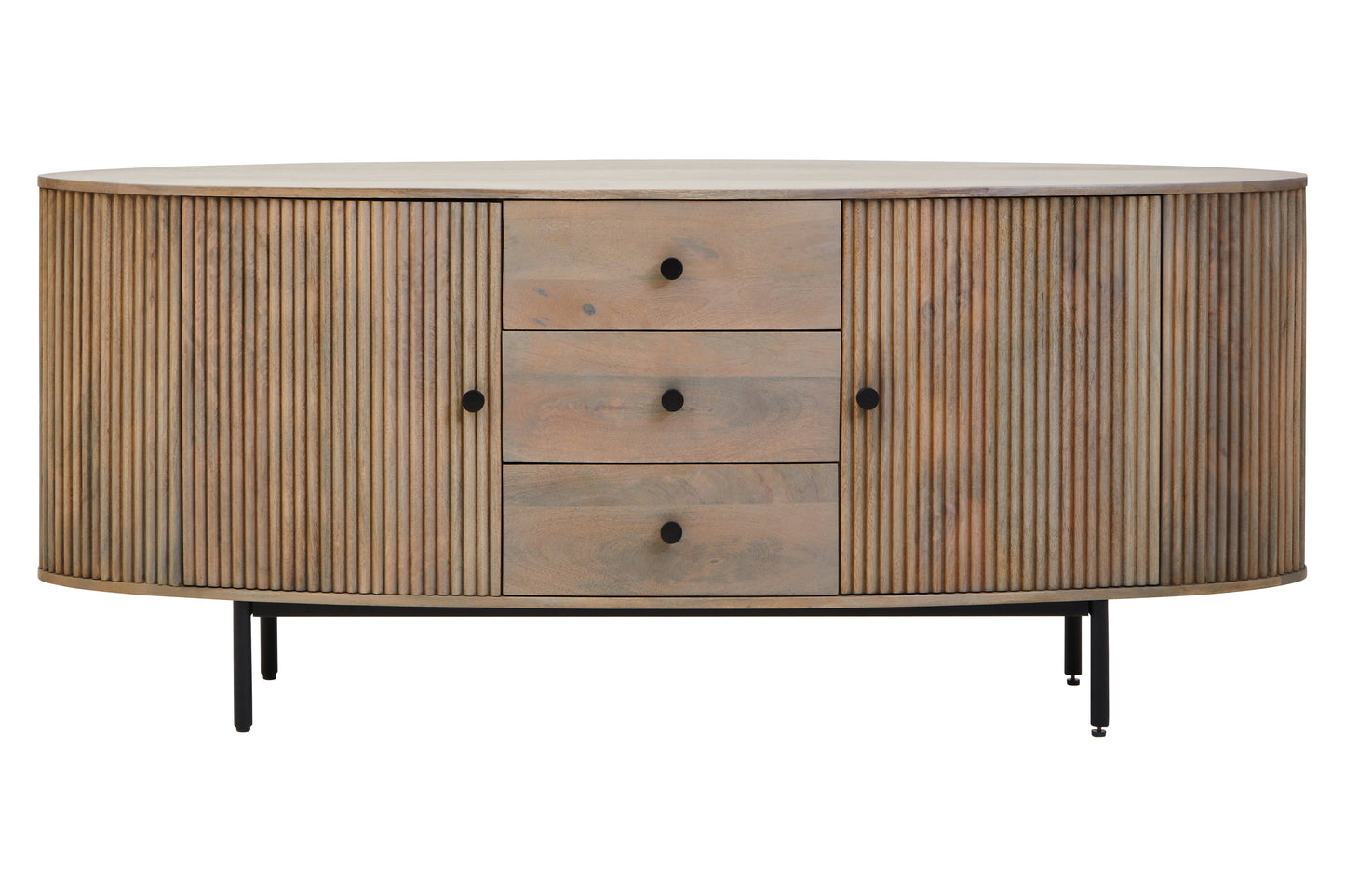ILSE THREE DRAWER GREY MANGO WOOD SIDEBOARD