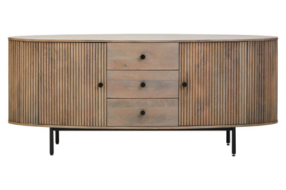 ILSE THREE DRAWER GREY MANGO WOOD SIDEBOARD