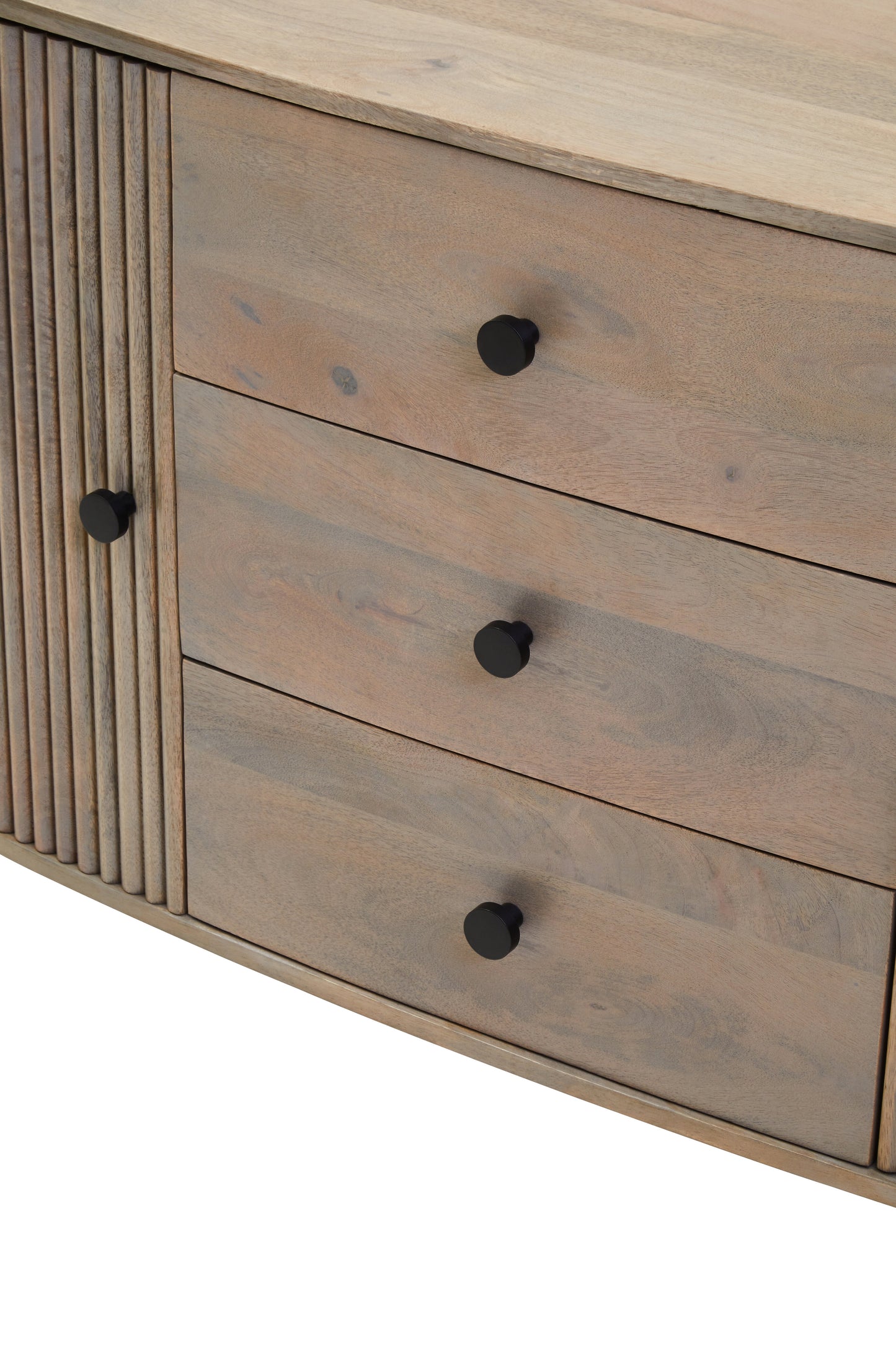 ILSE THREE DRAWER GREY MANGO WOOD SIDEBOARD