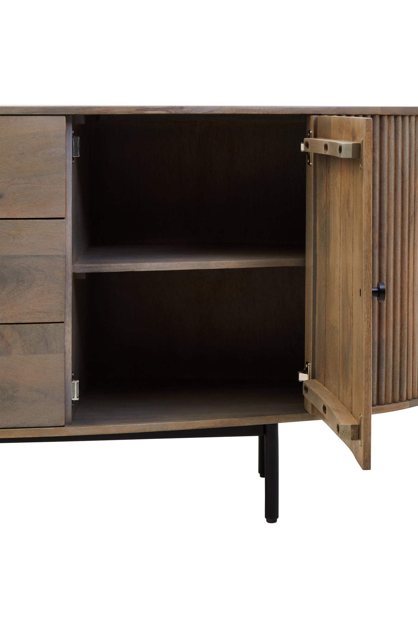 ILSE THREE DRAWER GREY MANGO WOOD SIDEBOARD