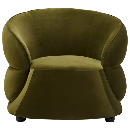 ARVID GREEN CURVED VELVET CHAIR