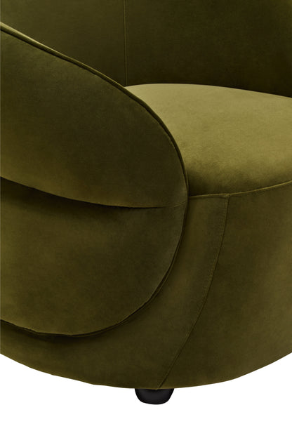 ARVID GREEN CURVED VELVET CHAIR