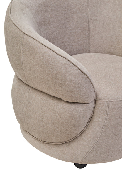 KAJSA TAUPE CHENILLE CURVED CHAIR