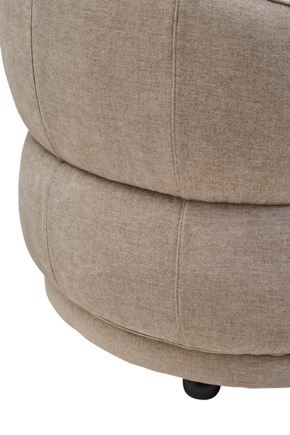 KAJSA TAUPE CHENILLE CURVED CHAIR