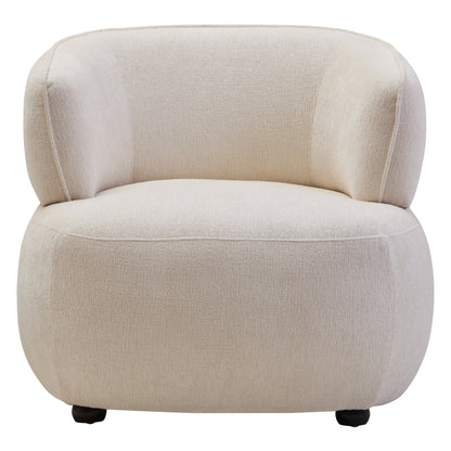 SOREN IVORY CHENILLE CURVED CHAIR