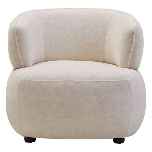 SOREN IVORY CHENILLE CURVED CHAIR