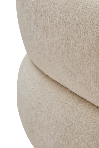 SOREN IVORY CHENILLE CURVED CHAIR