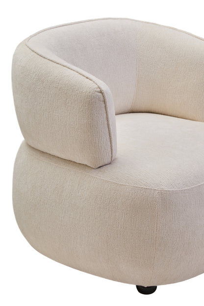 SOREN IVORY CHENILLE CURVED CHAIR