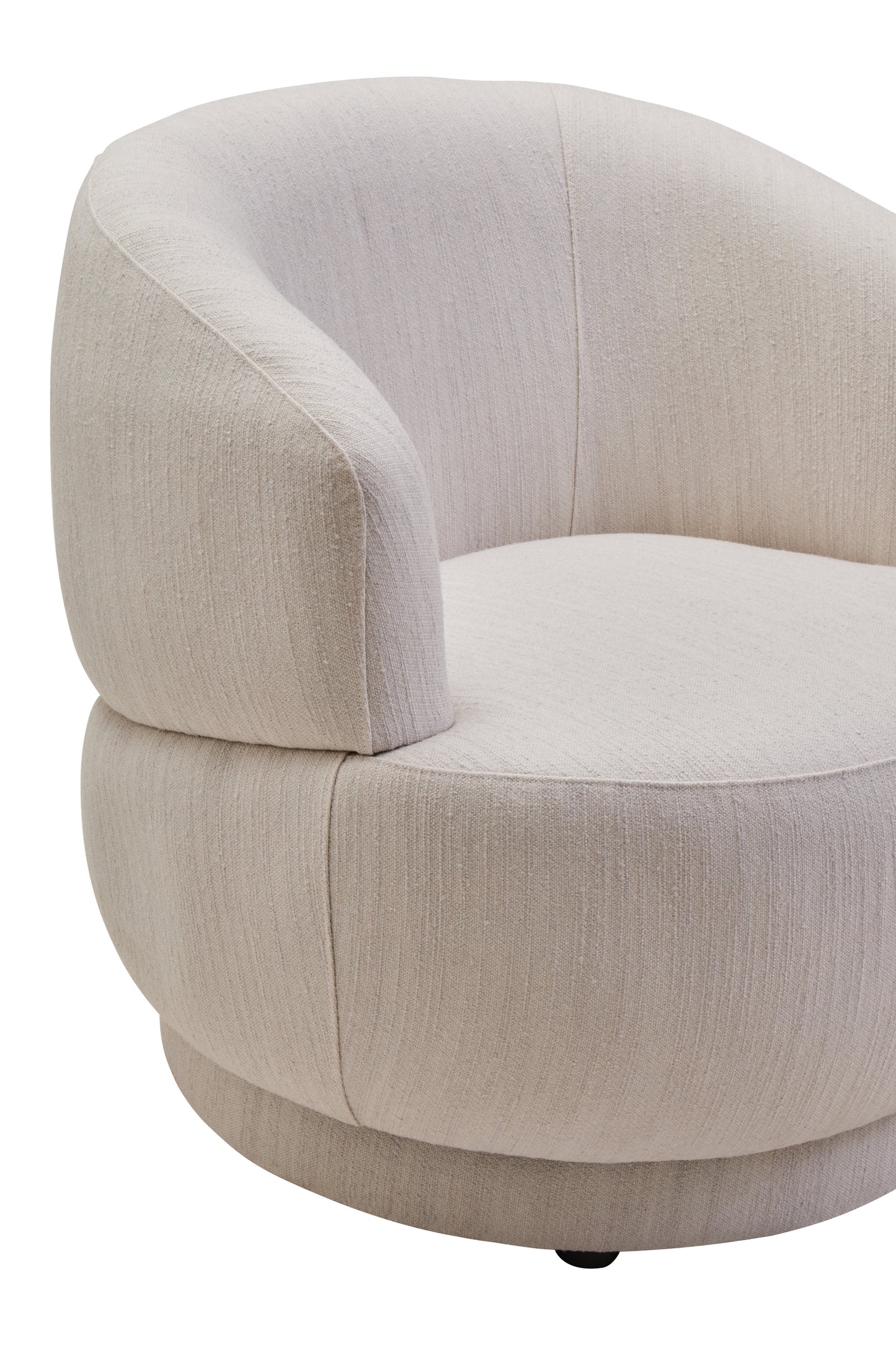 HANNE IVORY LINEN CURVED CHAIR