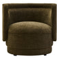 LEIF FOREST GREEN CHENILLE CURVED CHAIR