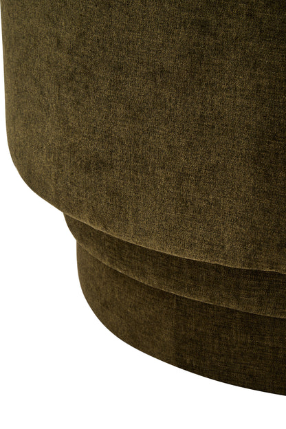 LEIF FOREST GREEN CHENILLE CURVED CHAIR