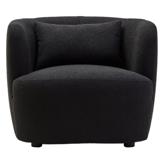LOKE TEXTURED BLACK CURVED CHAIR