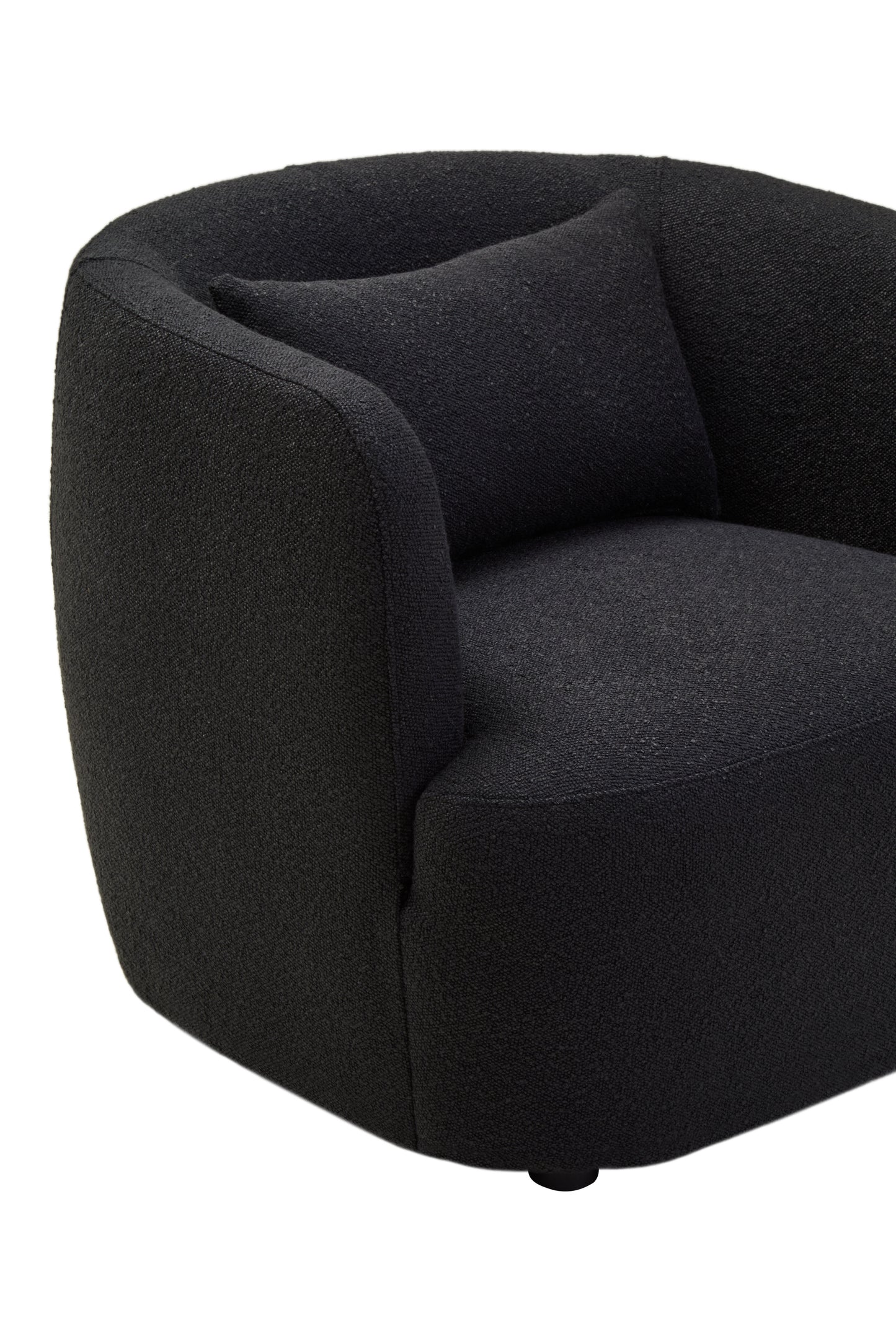 LOKE TEXTURED BLACK CURVED CHAIR