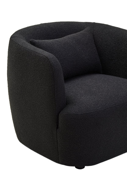 LOKE TEXTURED BLACK CURVED CHAIR