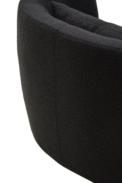 LOKE TEXTURED BLACK CURVED CHAIR