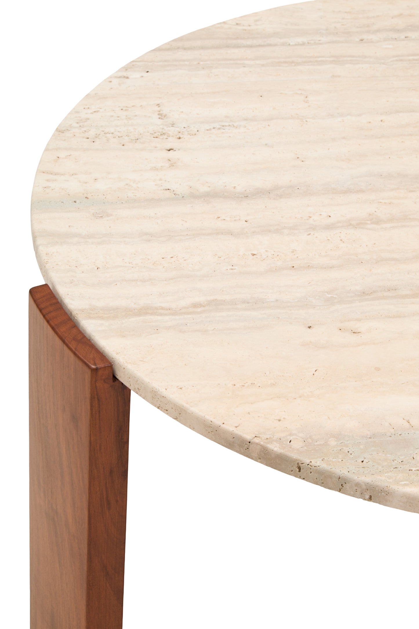 ULF ROUND TRAVERTINE TOP LARGE COFFEE TABLE