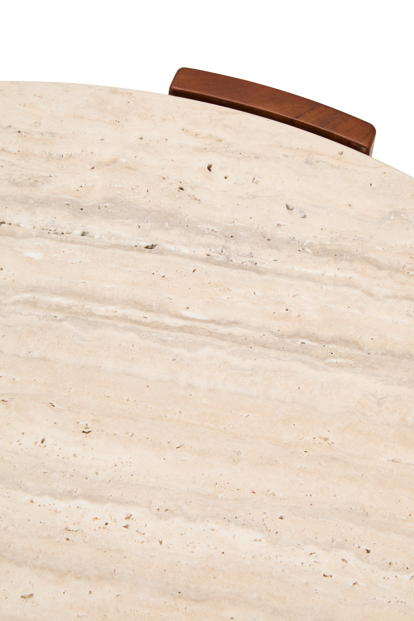 ULF ROUND TRAVERTINE TOP LARGE COFFEE TABLE