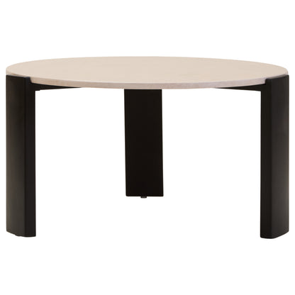 ULF ROUND CREAM MARBLE TOP LARGE COFFEE TABLE