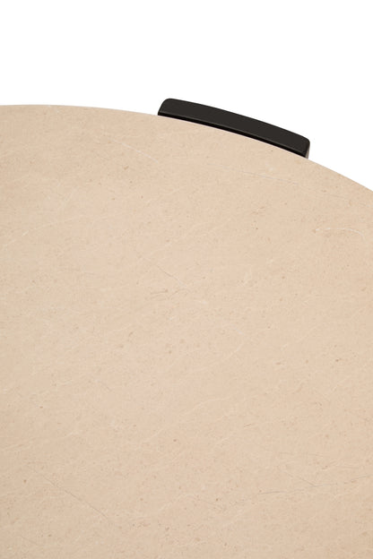 ULF ROUND CREAM MARBLE TOP LARGE COFFEE TABLE