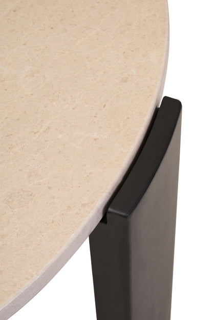 ULF ROUND CREAM MARBLE TOP LARGE COFFEE TABLE