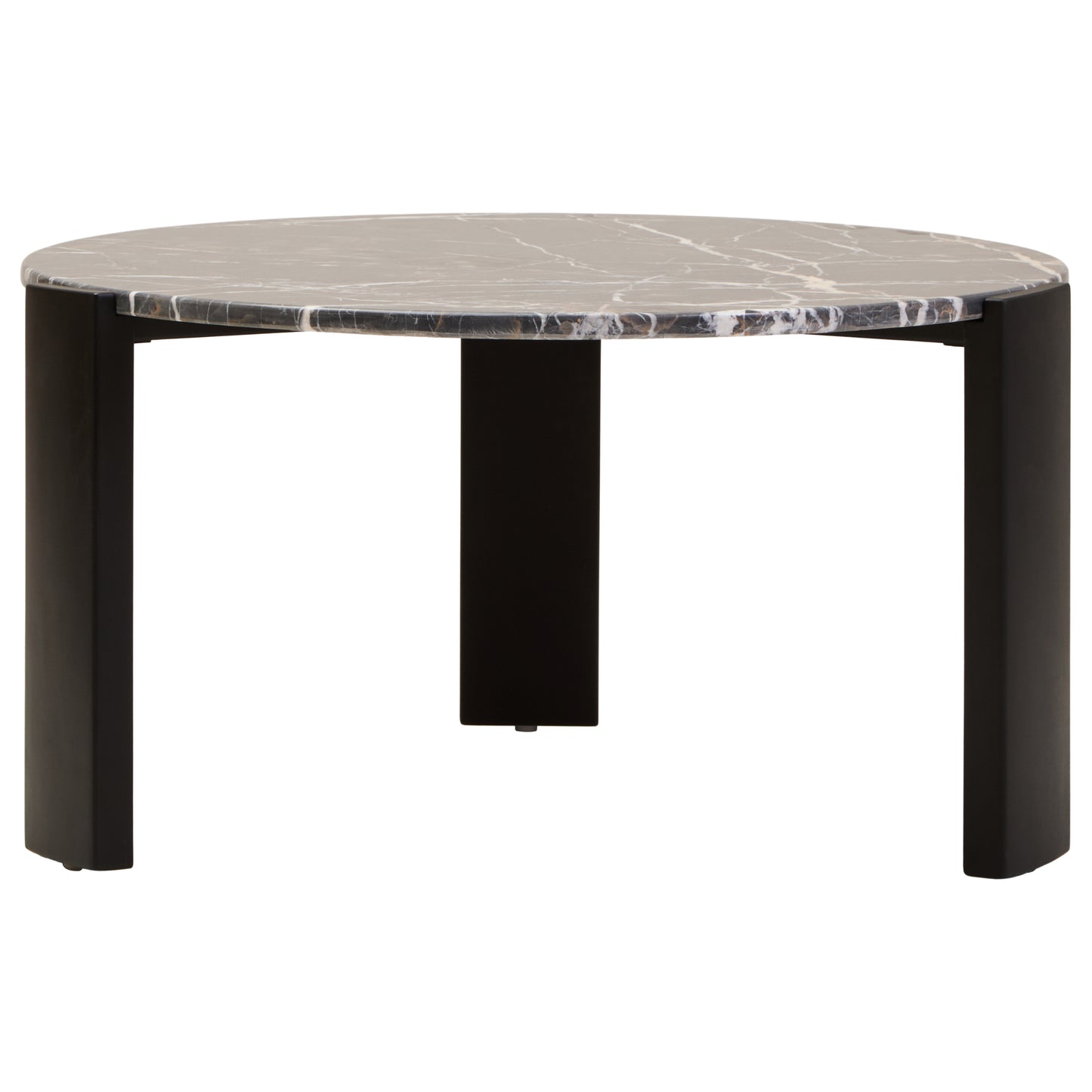 ULF ROUND BLACK MARBLE TOP LARGE COFFEE TABLE