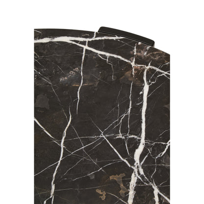ULF ROUND BLACK MARBLE TOP LARGE COFFEE TABLE
