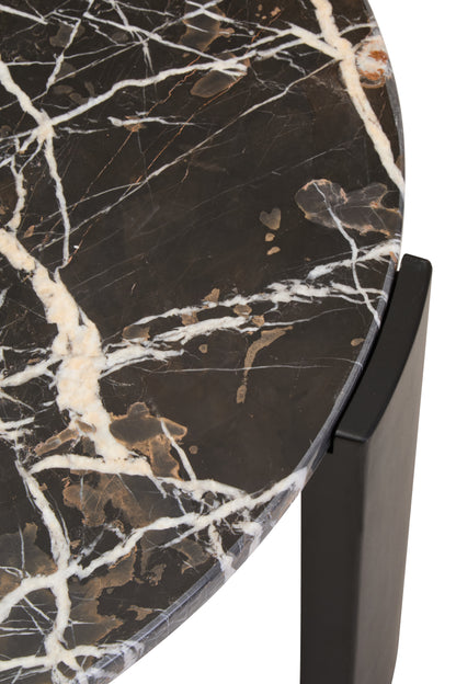 ULF ROUND BLACK MARBLE TOP LARGE COFFEE TABLE