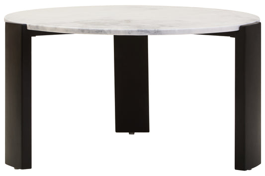 ULF ROUND WHITE MARBLE TOP LARGE COFFEE TABLE
