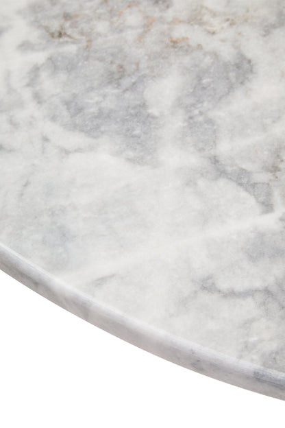 ULF ROUND WHITE MARBLE TOP LARGE COFFEE TABLE