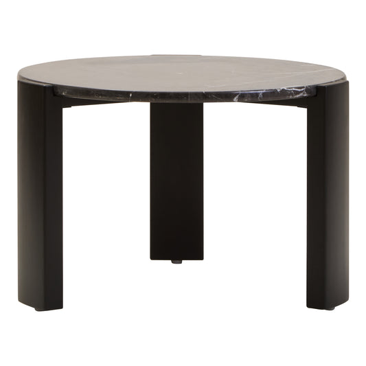 ULF ROUND BLACK MARBLE TOP SMALL COFFEE TABLE