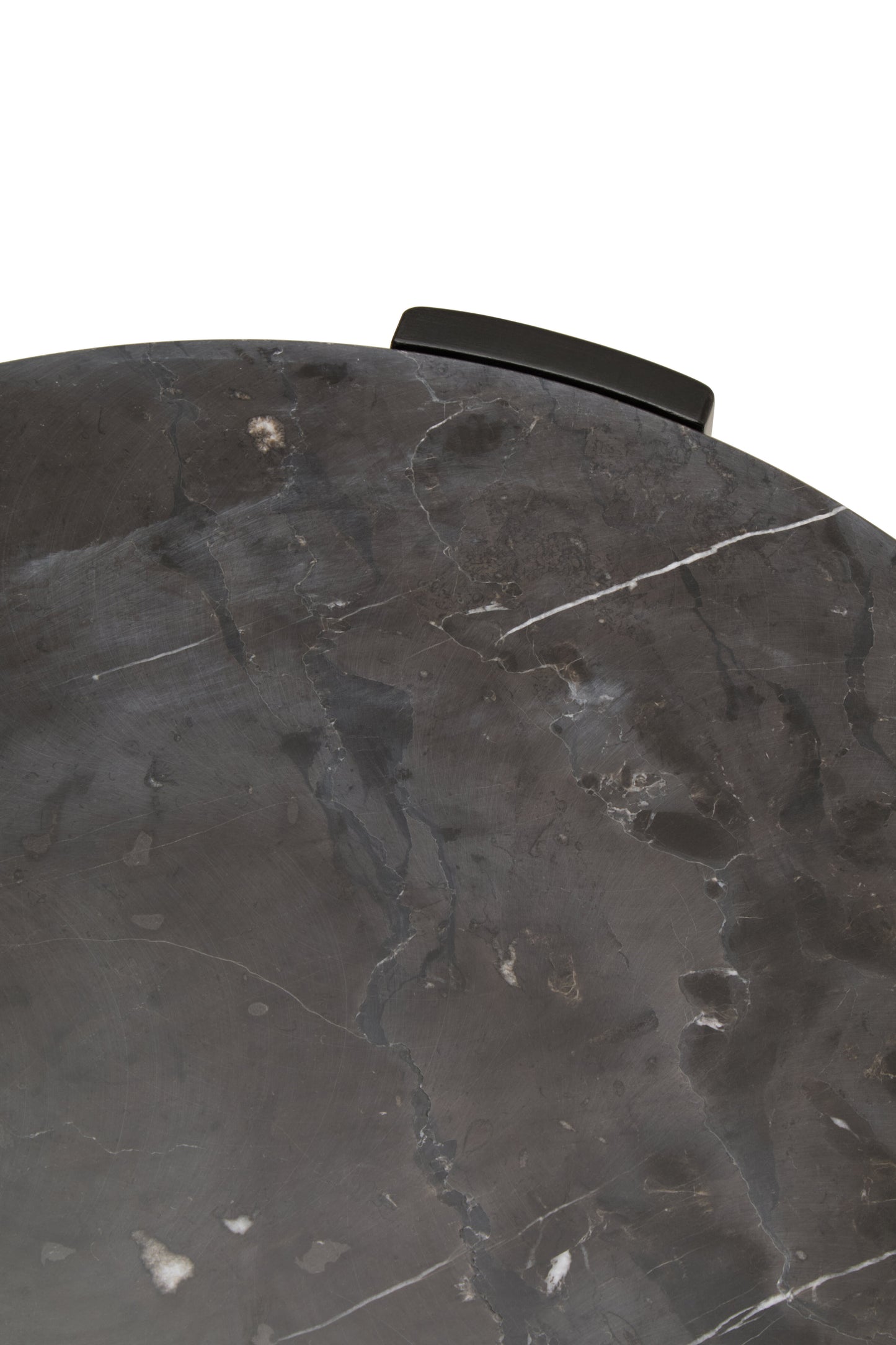 ULF ROUND BLACK MARBLE TOP SMALL COFFEE TABLE