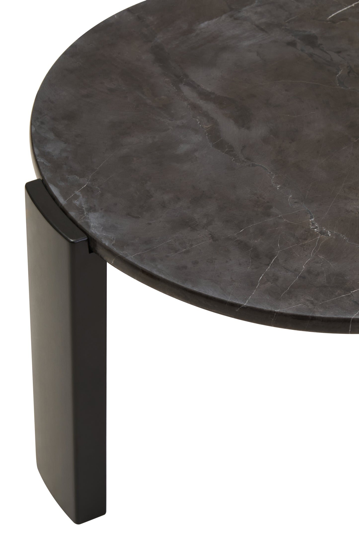 ULF ROUND BLACK MARBLE TOP SMALL COFFEE TABLE