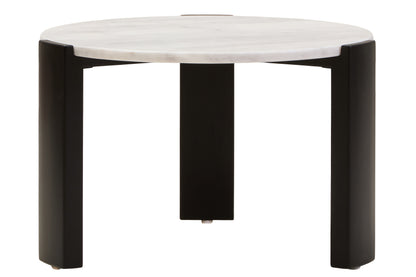 ULF ROUND WHITE MARBLE TOP SMALL COFFEE TABLE